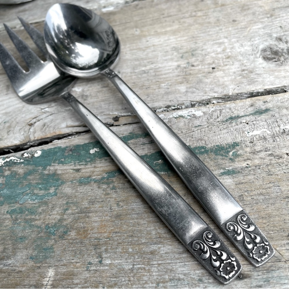Stanley Roberts Danesmore Stainless serving set fork & spoon 1971